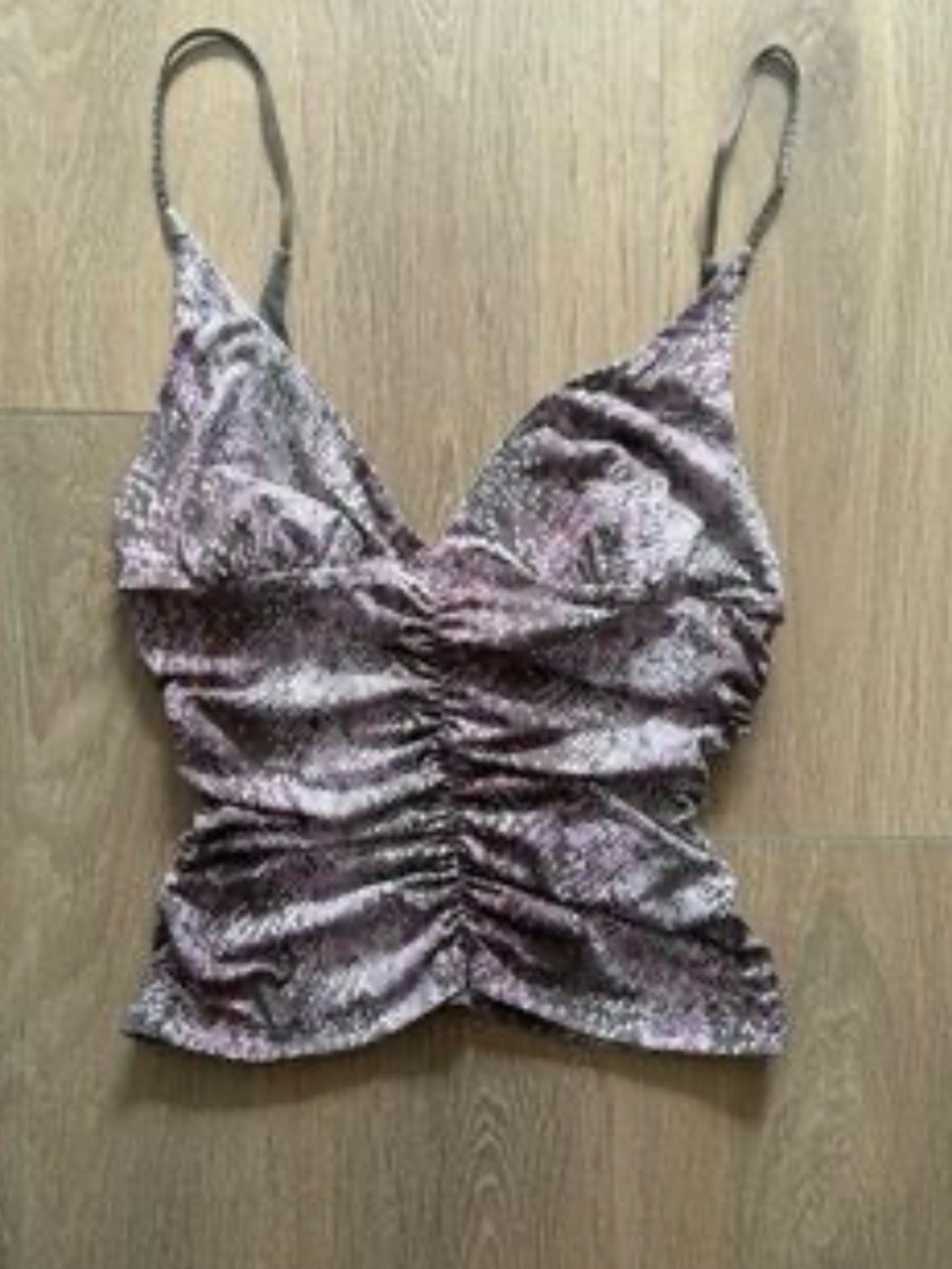 Pink Snake Skin Ruched Tank - Picture 3 of 3